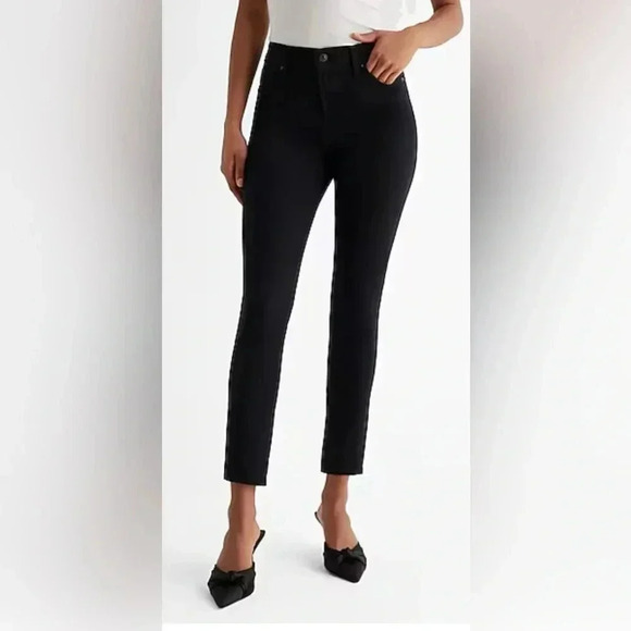 Express Mid Rise Black Supersoft Skinny Jeans - Picture 1 of 7